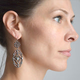 Victorian Cut Steel Large Dangling Earrings