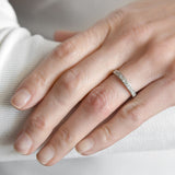 Art Deco Platinum & Full Cut Diamond Eternity Band .65ctw