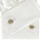 Art Deco 14kt Carved Rock Quartz Crystal, Onyx & Diamond Cufflinks