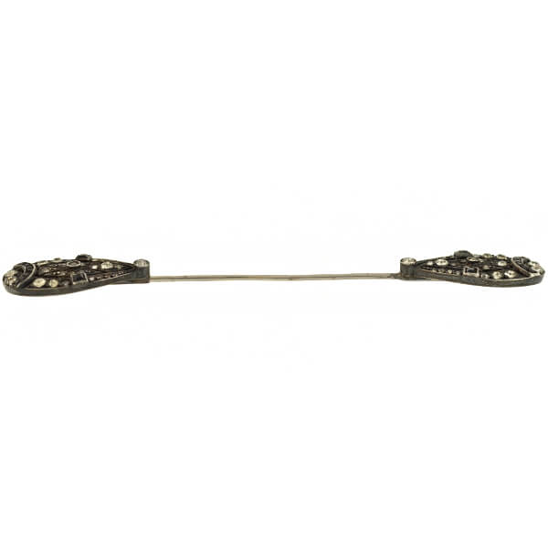 Art Deco Sterling French Paste Onyx Jabot Pin