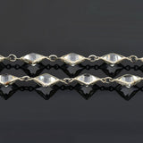 Art Deco German Silver Square Cut Crystal Necklace 55"