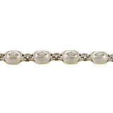 KREMENTZ Art Deco Platinum/14kt Reverse Carved Rock Crystal & Diamond Bracelet