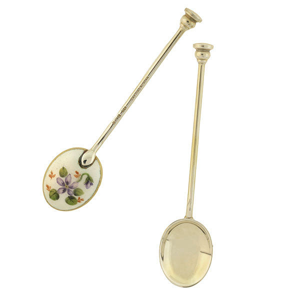 WILLIAM SUCKLING Ltd. Sterling Enameled Demitasse Spoon Set in Original Box
