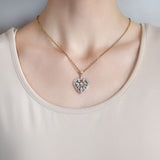 Edwardian 14kt/Sterling Silver Diamond Heart Pendant