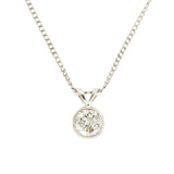 Estate 14k White Gold Diamond Pendant Necklace 0.90ctw