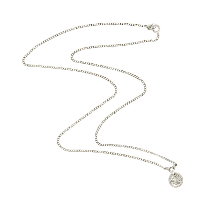 Estate 14k White Gold Diamond Pendant Necklace 0.90ctw