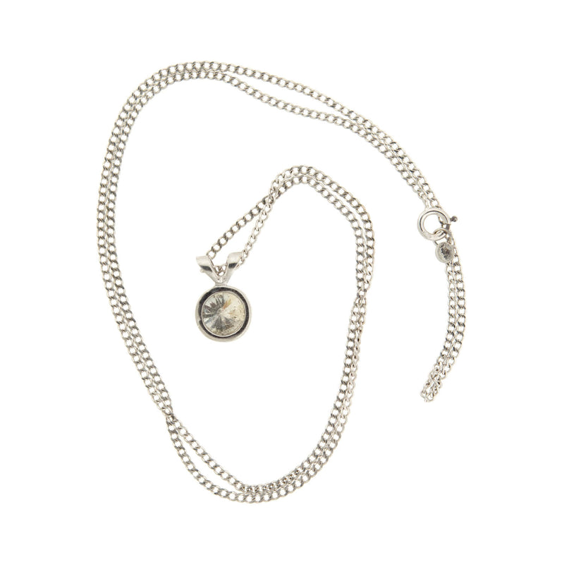 Estate 14k White Gold Diamond Pendant Necklace 0.90ctw