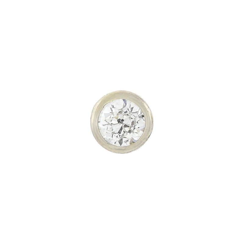 Estate Platinum/14kt + Diamond Stud Earrings 0.85ctw