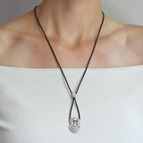 Art Deco Platinum Diamond Clip Pendant Necklace 2.30ctw