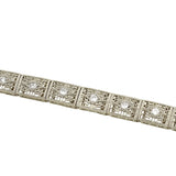Art Deco 14kt/Platinum & Diamond Filigree Line Bracelet 1.15ctw