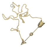 Art Nouveau Sterling 14kt Diamond & Opal Arrow Necklace
