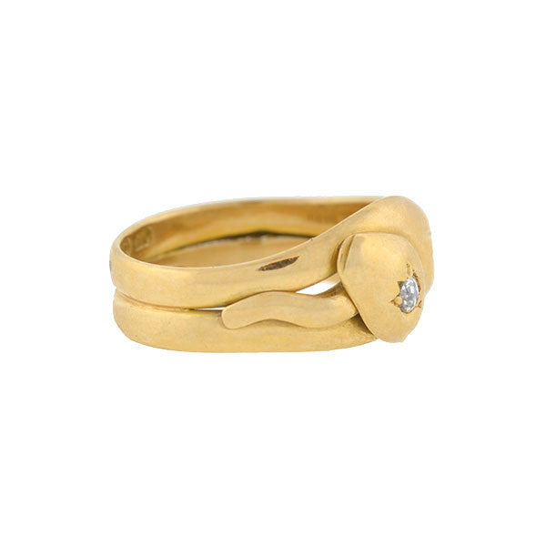 Victorian 18kt Sapphire & Diamond Double Snake Ring