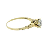 Late Victorian 14kt + Diamond Engagement Ring 1.14ct