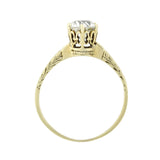Late Victorian 14kt + Diamond Engagement Ring 1.14ct