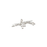 Edwardian Platinum + Rose Cut Diamond Hunting Dog Charm