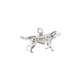 Edwardian Platinum + Rose Cut Diamond Hunting Dog Charm
