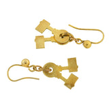 Victorian 10kt Petite Antique Double Key Earrings