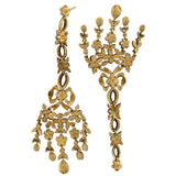 Georgian Silver-Topped Drippy Rose Cut Diamond Earrings