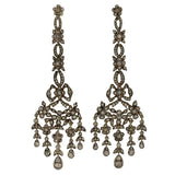 Georgian Silver-Topped Drippy Rose Cut Diamond Earrings
