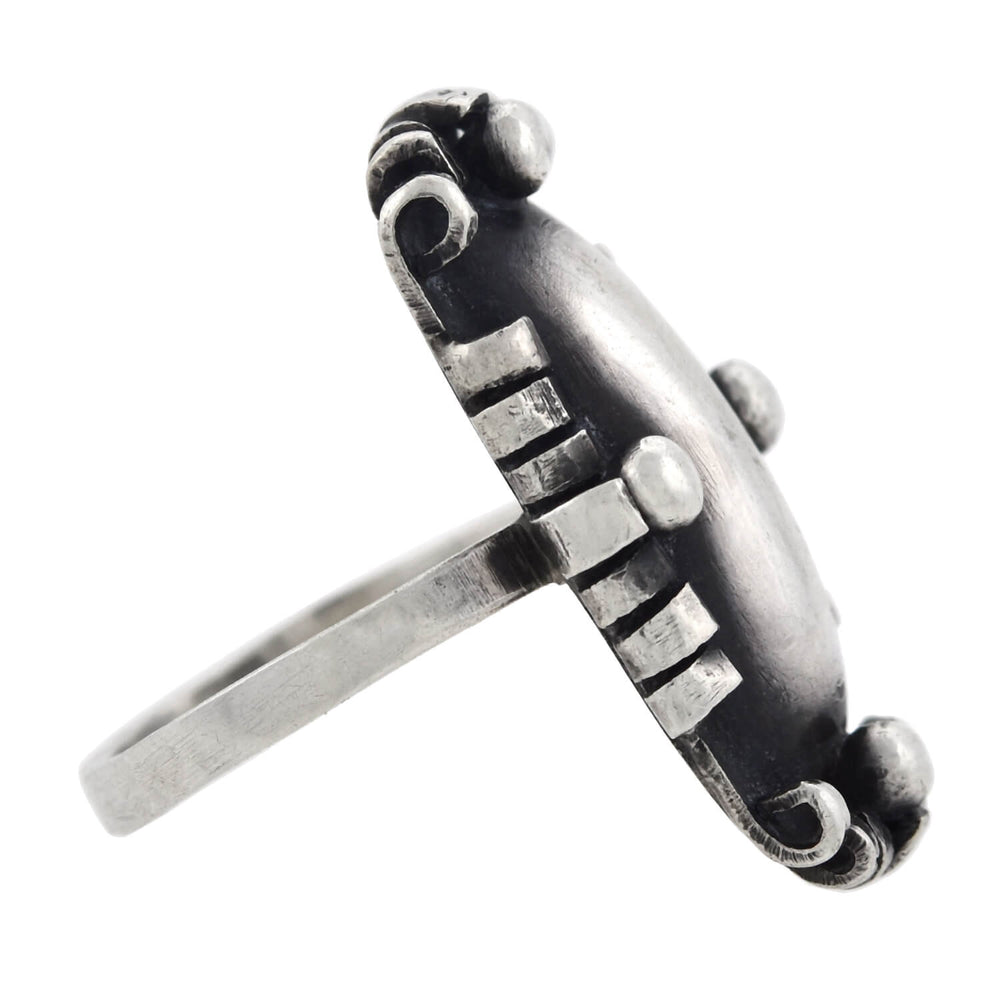 Dutch Shape Ring Arts & Crafts Large Dutch Silver Hand Wrought Ring