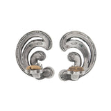 Retro .835 Silver French Paste Left / Right Clip-On Earrings