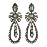 Late Victorian Sterling + French Paste Dramatic Dangle Earrings