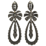 Late Victorian Sterling + French Paste Dramatic Dangle Earrings