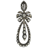 Late Victorian Sterling + French Paste Dramatic Dangle Earrings