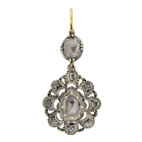 Early Victorian 14kt/Sterling Old Rose Cut Diamond Earrings 1.60ctw