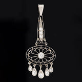 Edwardian Platinum & Diamond Filigree Pendant 0.40ctw