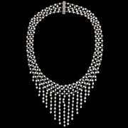 Edwardian Platinum, Diamond & Pearl Festoon Necklace