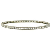 Edwardian Platinum Mine Cut Diamond Bangle Bracelet 5ctw