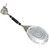 Art Deco Egyptian Revival Rock Crystal, Onyx + Diamond Necklace and Earring Set