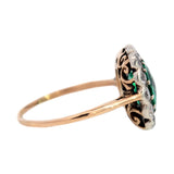 Edwardian 18k/Plat GIA No Treatment Colombian Emerald + Diamond Ring 1.25ctw