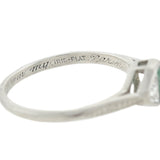 Edwardian Platinum Diamond + Emerald Ring