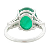 Retro Platinum Natural Emerald & Diamond Ring 6.63ct