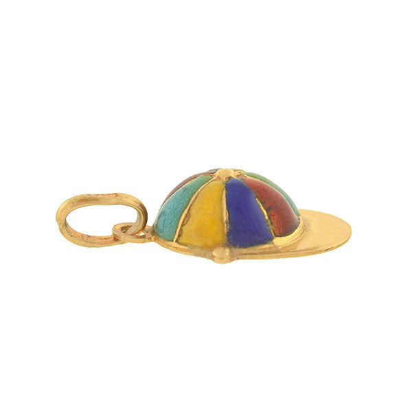 Retro 18kt Rainbow Enamel Boy's Hat Charm