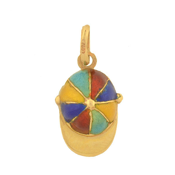 Retro 18kt Rainbow Enamel Boy's Hat Charm