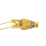 Victorian 18kt Petite Enameled Urn Necklace
