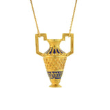 Victorian 18kt Petite Enameled Urn Necklace