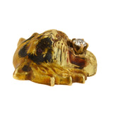 Victorian 15kt Enamel + Diamond Tiger Head Pendant