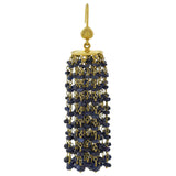 Estate 18kt Beaded Sapphire Tassel Earrings