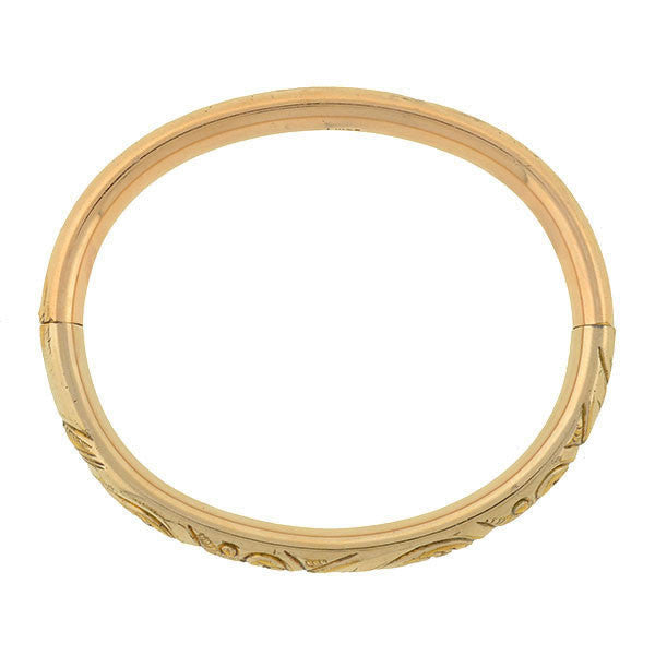 Victorian GoldFilled Repousse Hinged Bangle Bracelet A. Brandt + Son
