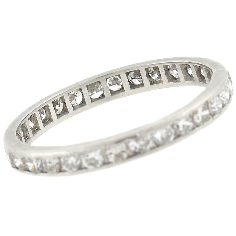 Late Art Deco Platinum Diamond Eternity Band 1ctw