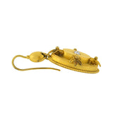 Victorian 15kt & Diamond Etruscan Starburst Earrings