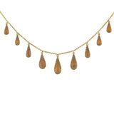 Victorian 15kt Gold Etruscan Tear Drop Festoon Necklace