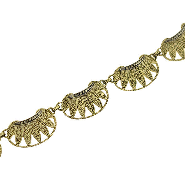 FAHRNER Vintage Sterling Gilt & Marcasite Necklace
