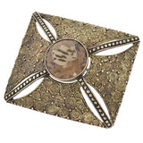 THEODOR FAHRNER Art Deco Sterling Topaz & Marcasite Pin