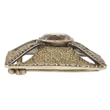 THEODOR FAHRNER Art Deco Sterling Topaz & Marcasite Pin