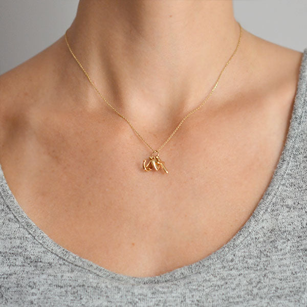 Late Art Deco 14kt "Faith, Hope & Charity" Charm Pendant